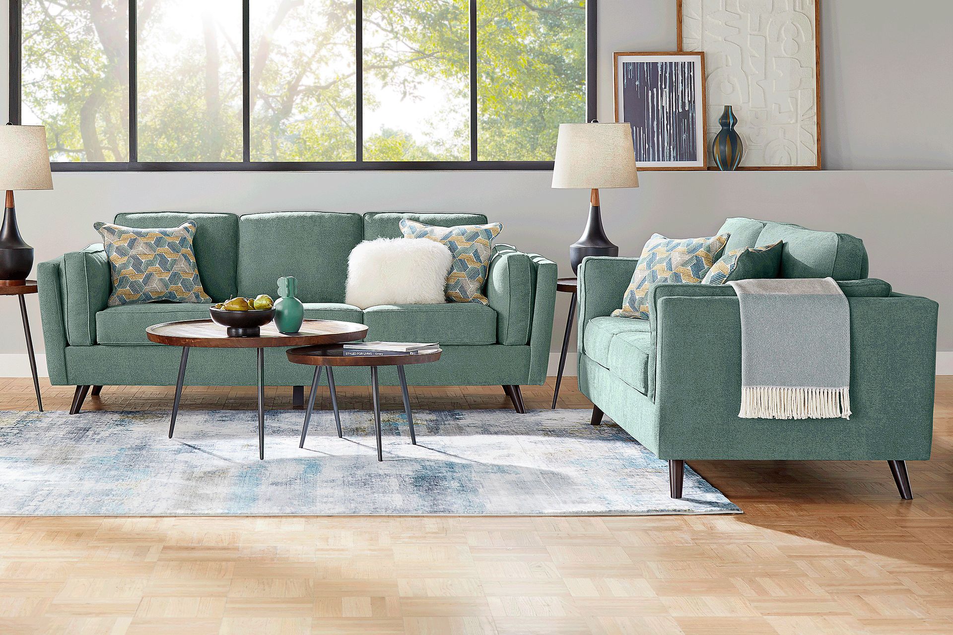 Drew & Jonathan Arlington 8 Pc Seafoam Green Chenille Fabric