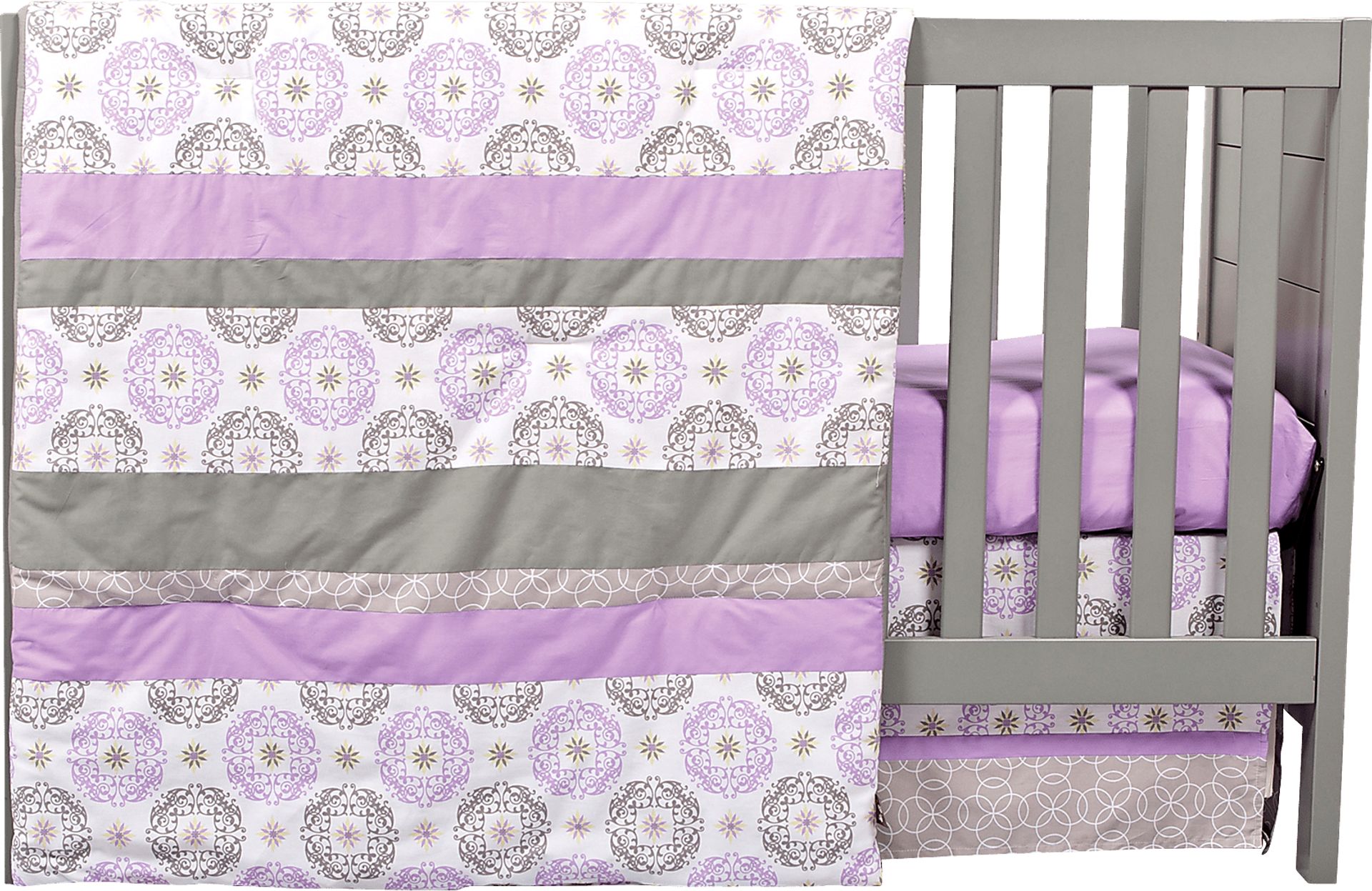 Arlisa Lilac 3 Pc Baby Bedding Set - Image 2