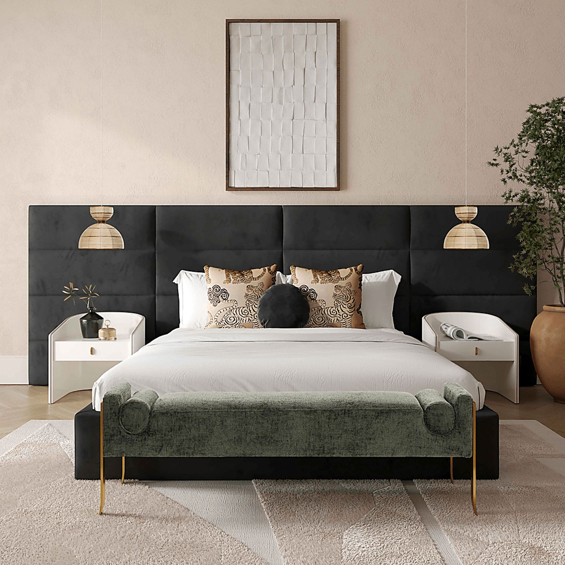 Arliss Black Queen Bed with Wings - Image 2