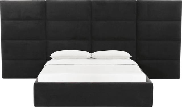 Arliss Black Queen Bed with Wings - Thumbnail - Image 3