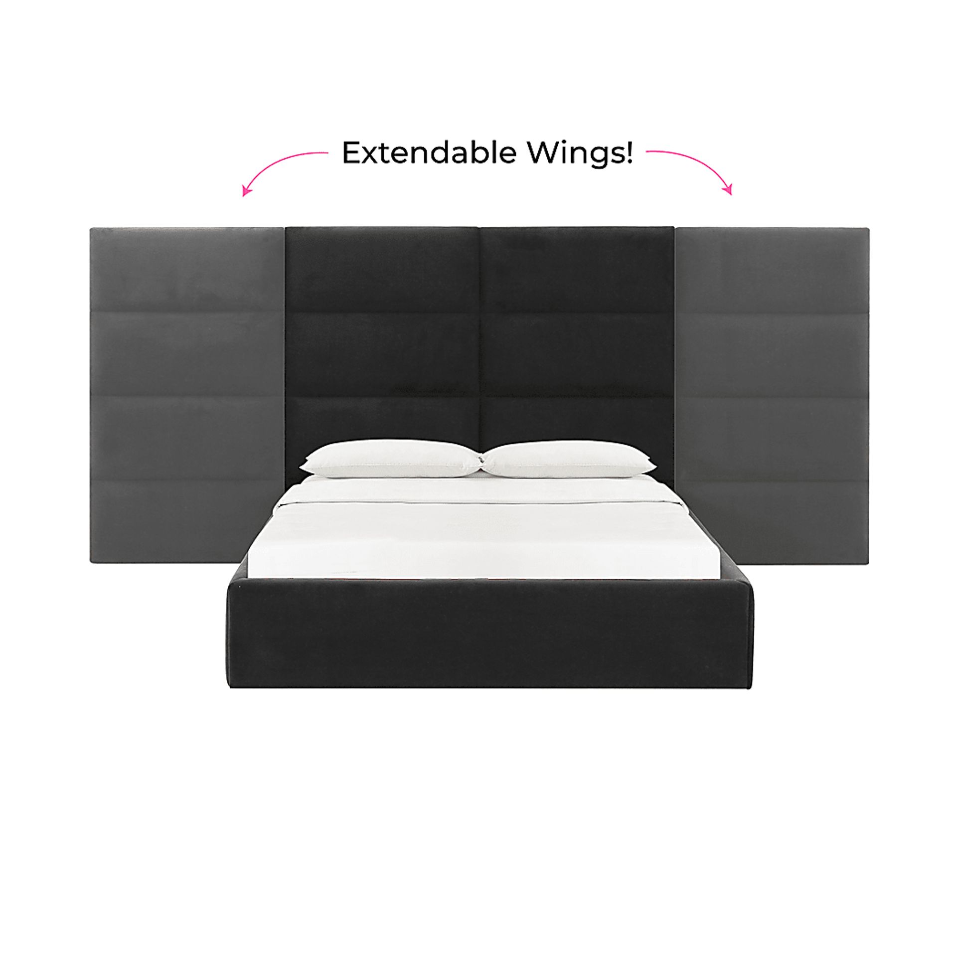 Arliss Black Queen Bed with Wings - Image 5
