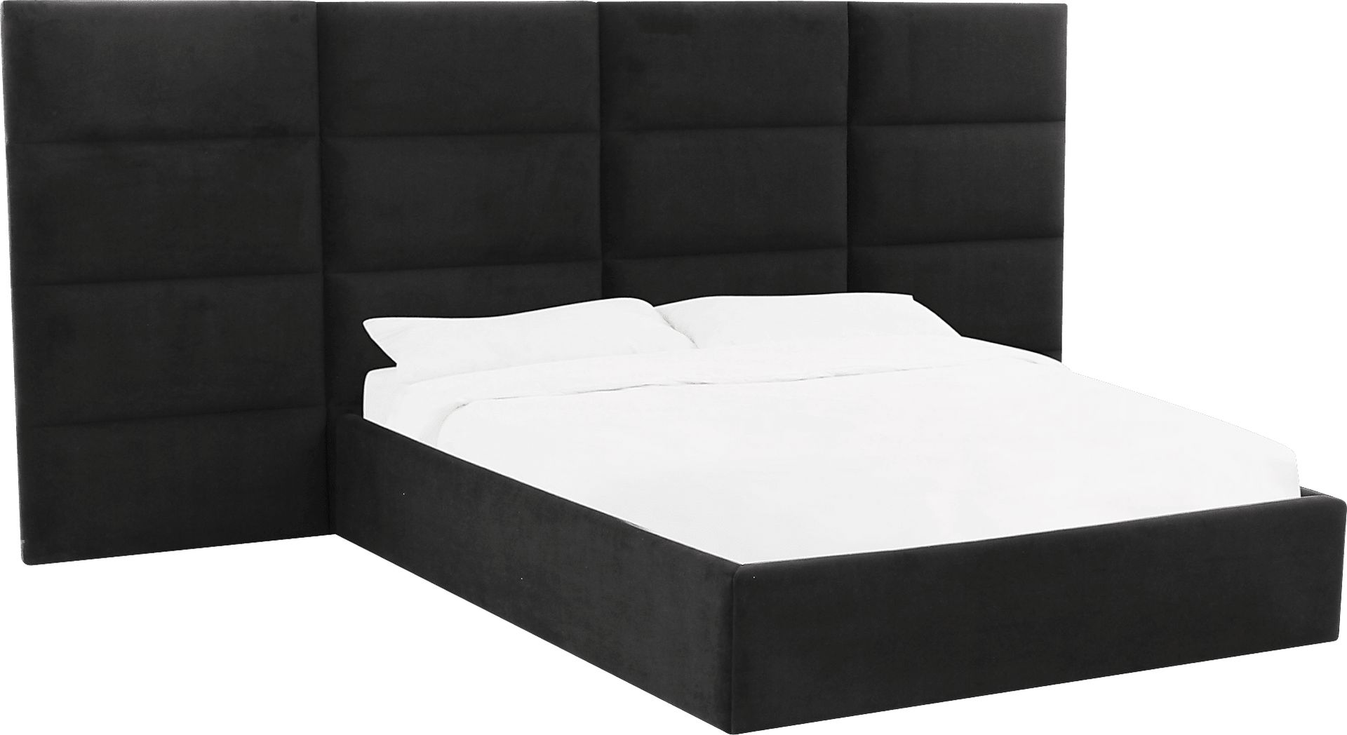 Arliss Black Queen Bed with Wings - Image 1