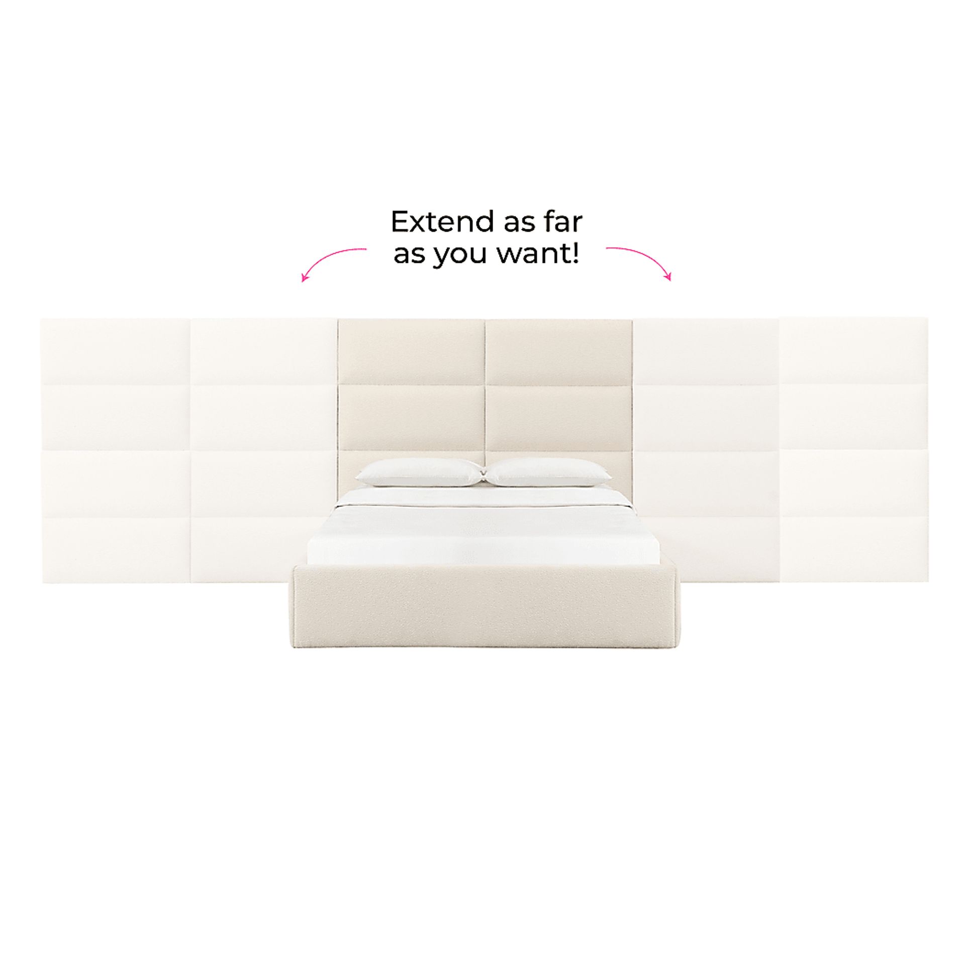 Arliss Cream Boucle King Bed with Wings - Image 6
