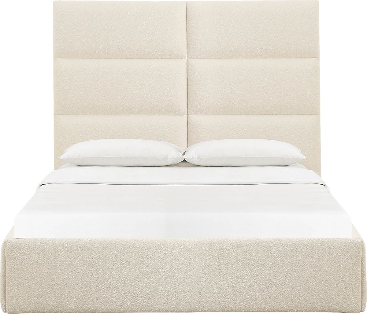 Arliss Cream Beige Polyester Fabric Boucle King Bed | Rooms to Go