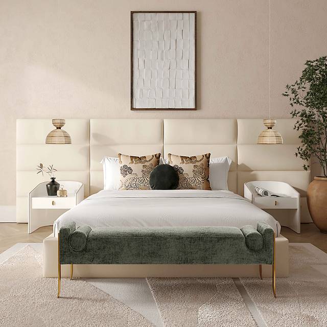 Arliss Cream Queen Bed with Wings - Thumbnail - Image 2