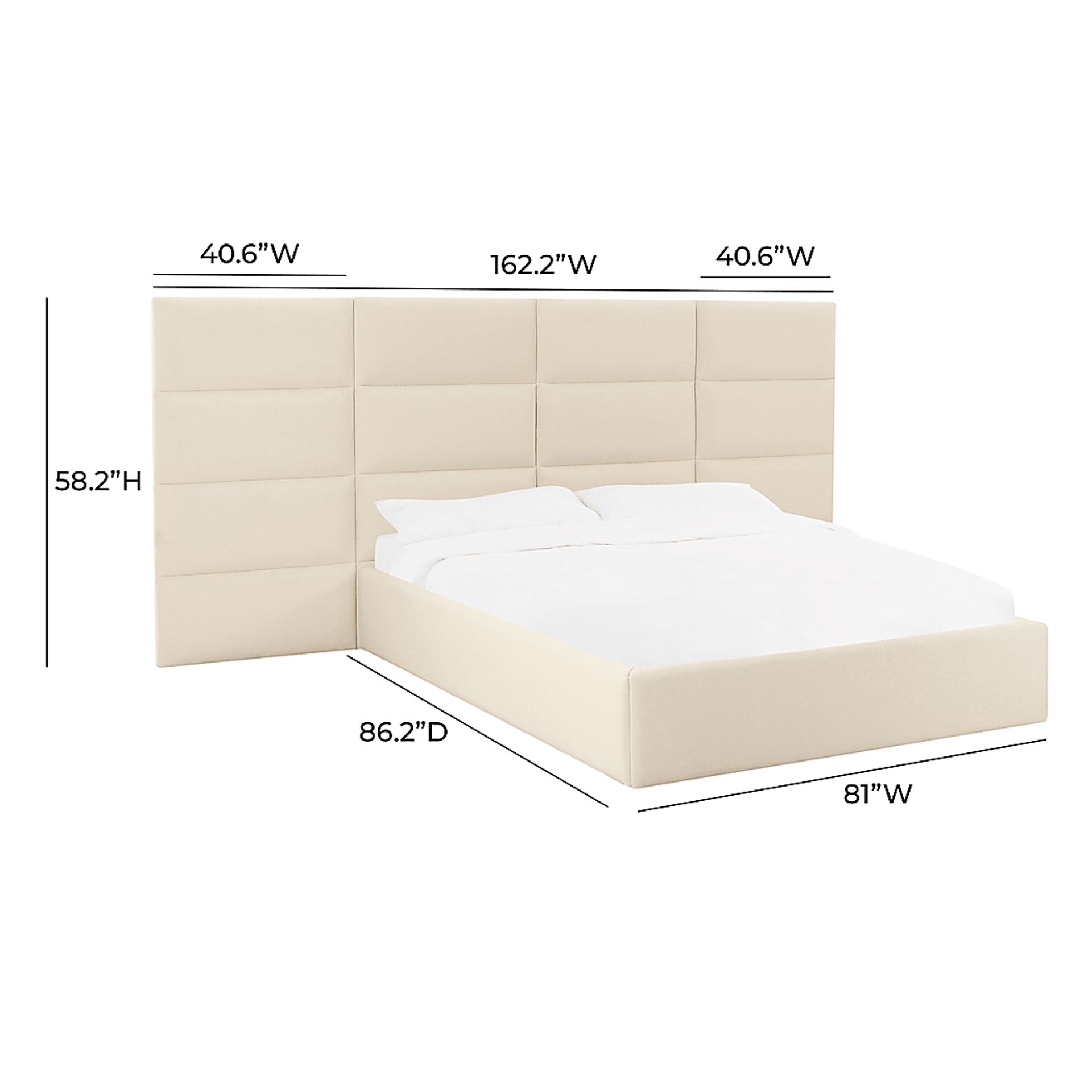 Arliss Cream Queen Bed with Wings - Image 6