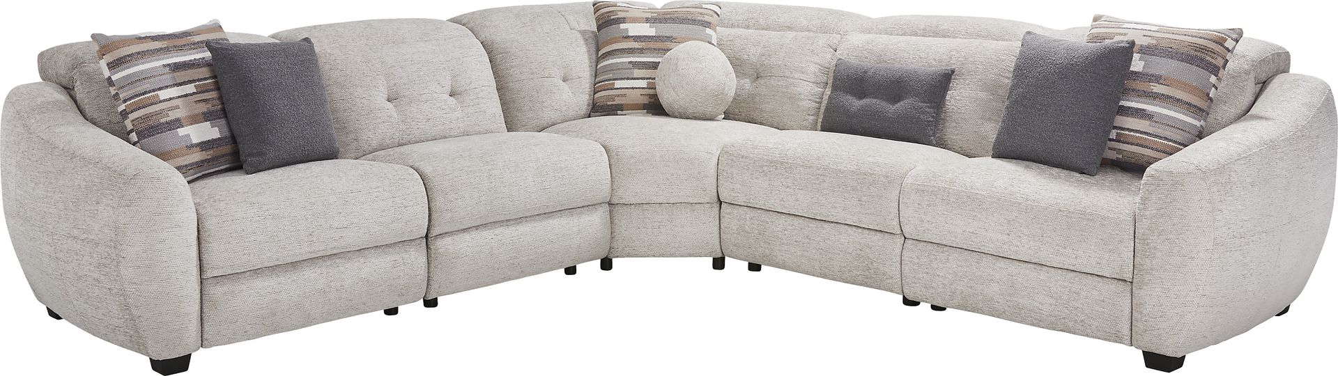 Arlo Place Gray 5 Pc Dual Power Reclining Sectional - Image 1