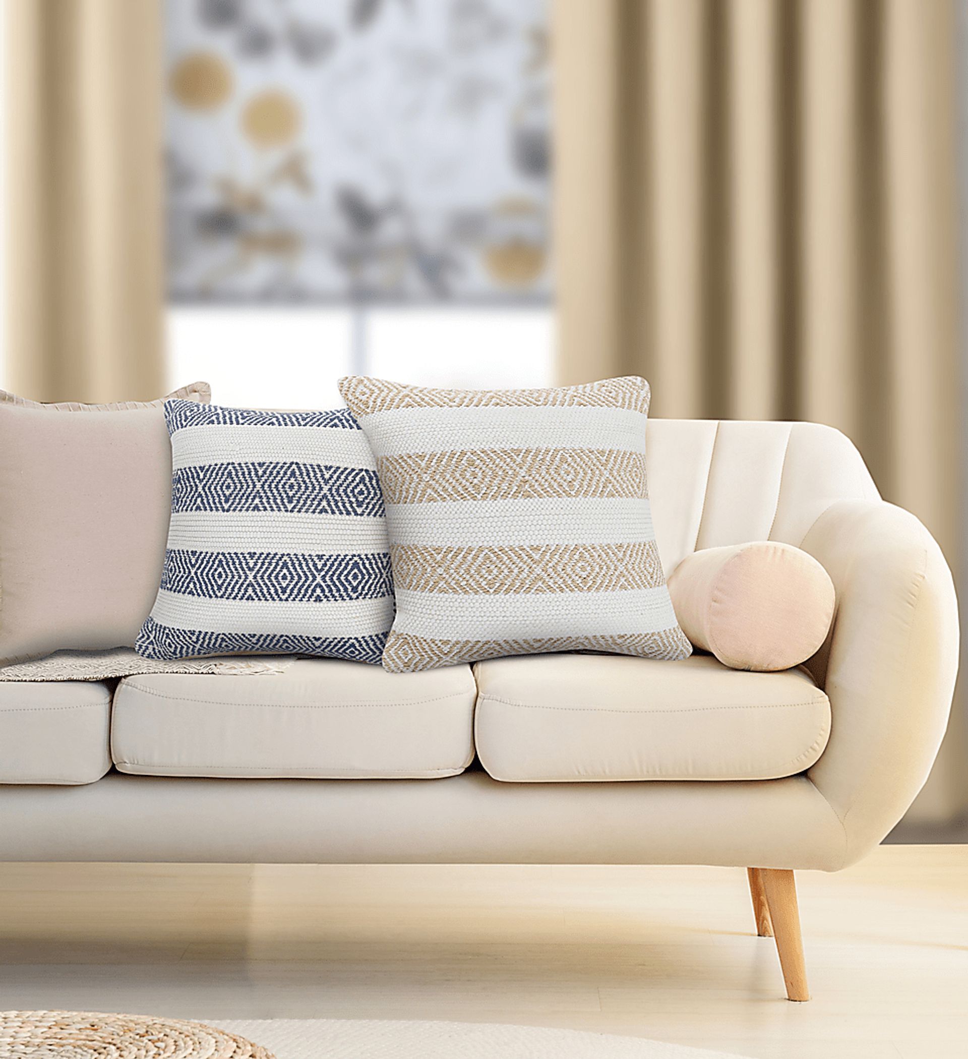 Arlona Beige Throw Pillow - Image 3