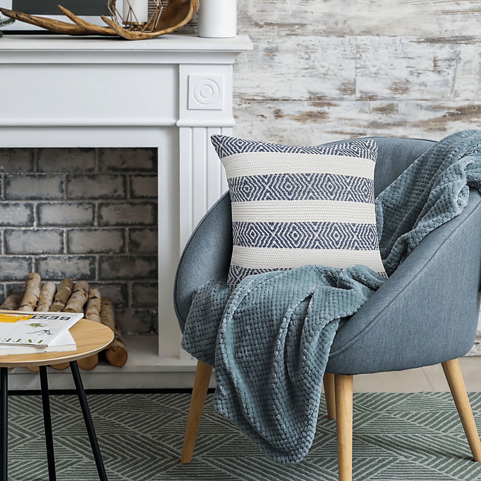 Arlona Blue Throw Pillow - Image 3