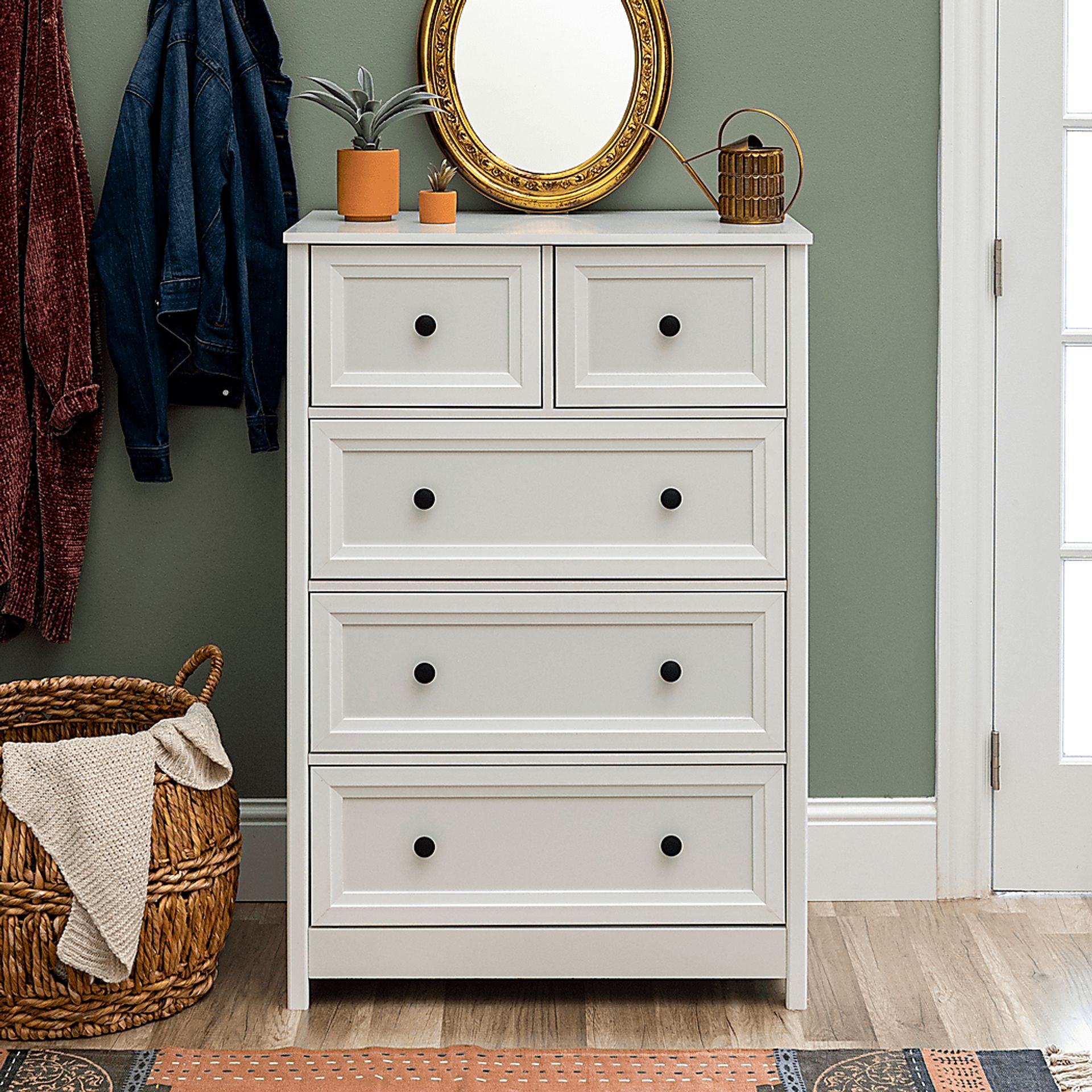 Arlora White 5 Drawer Chest - Image 4
