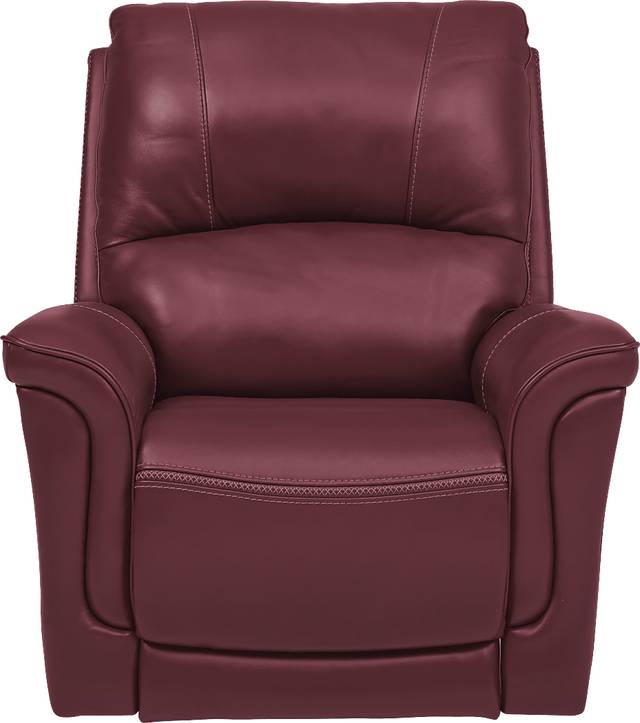 Armano Red Triple Power Leather Recliner - Thumbnail - Image 1