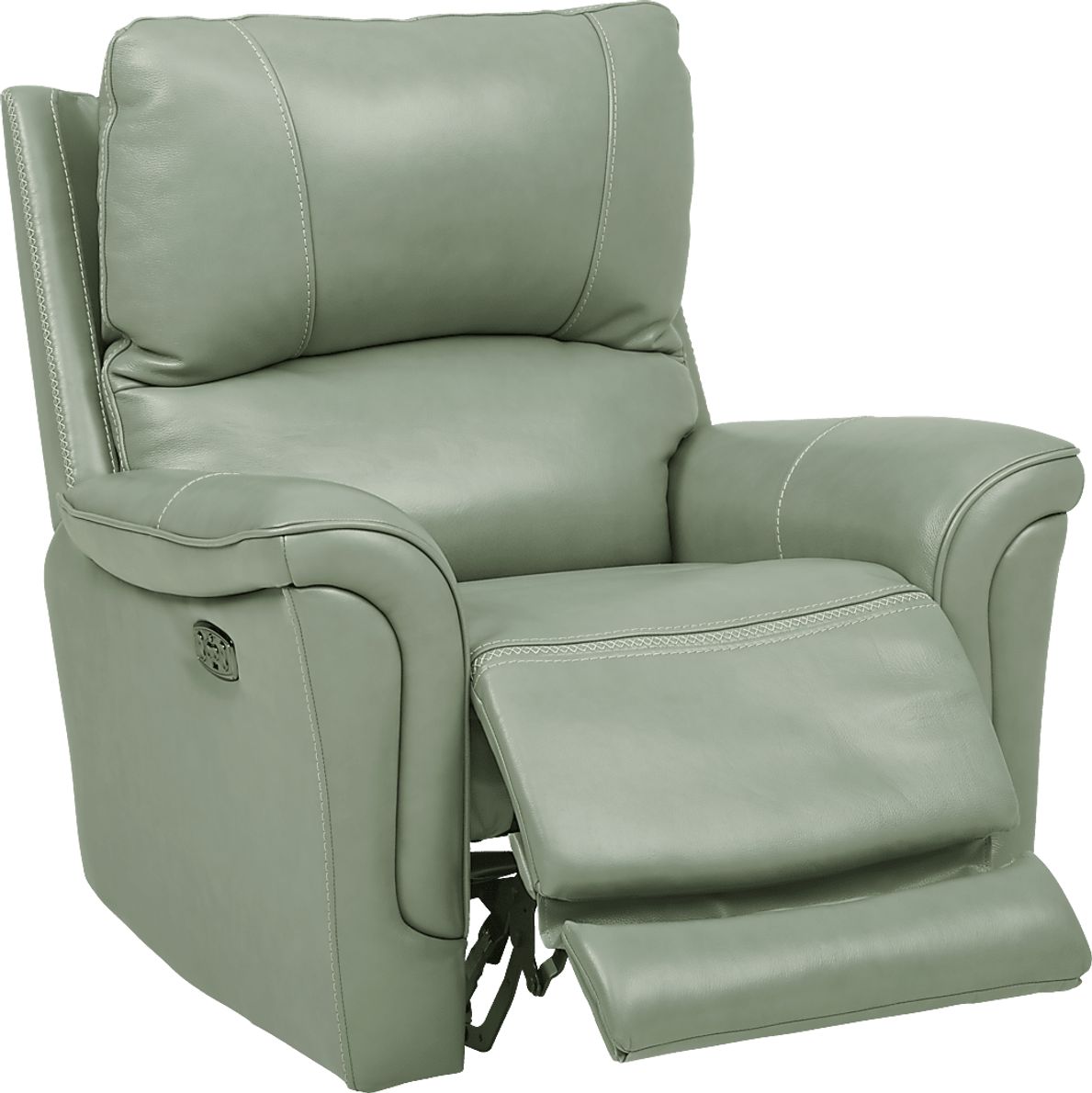 Armano Seafoam Triple Power Leather Recliner Rooms To Go
