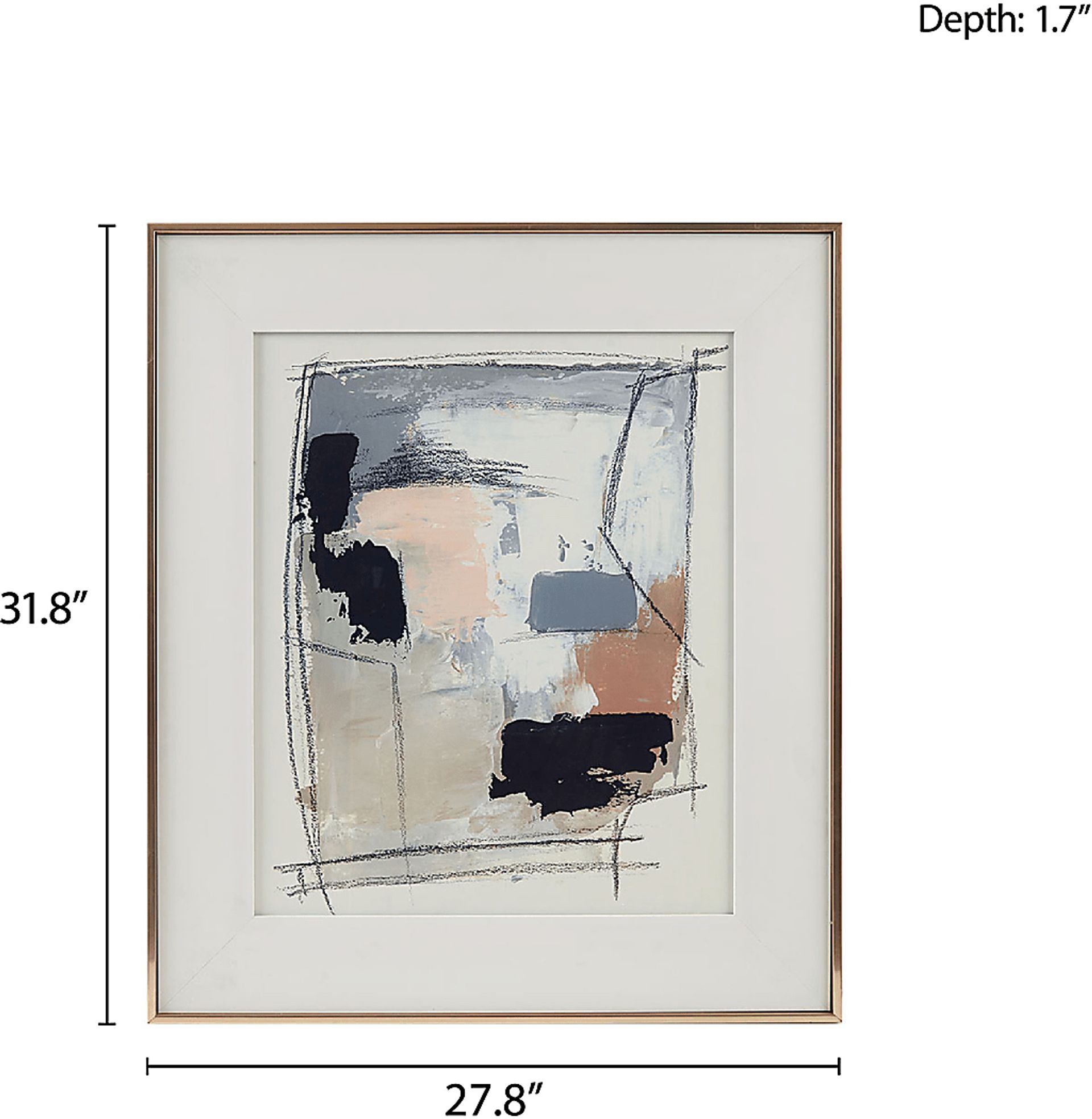 Armelino Beige Framed Glass Wall Art - Image 4