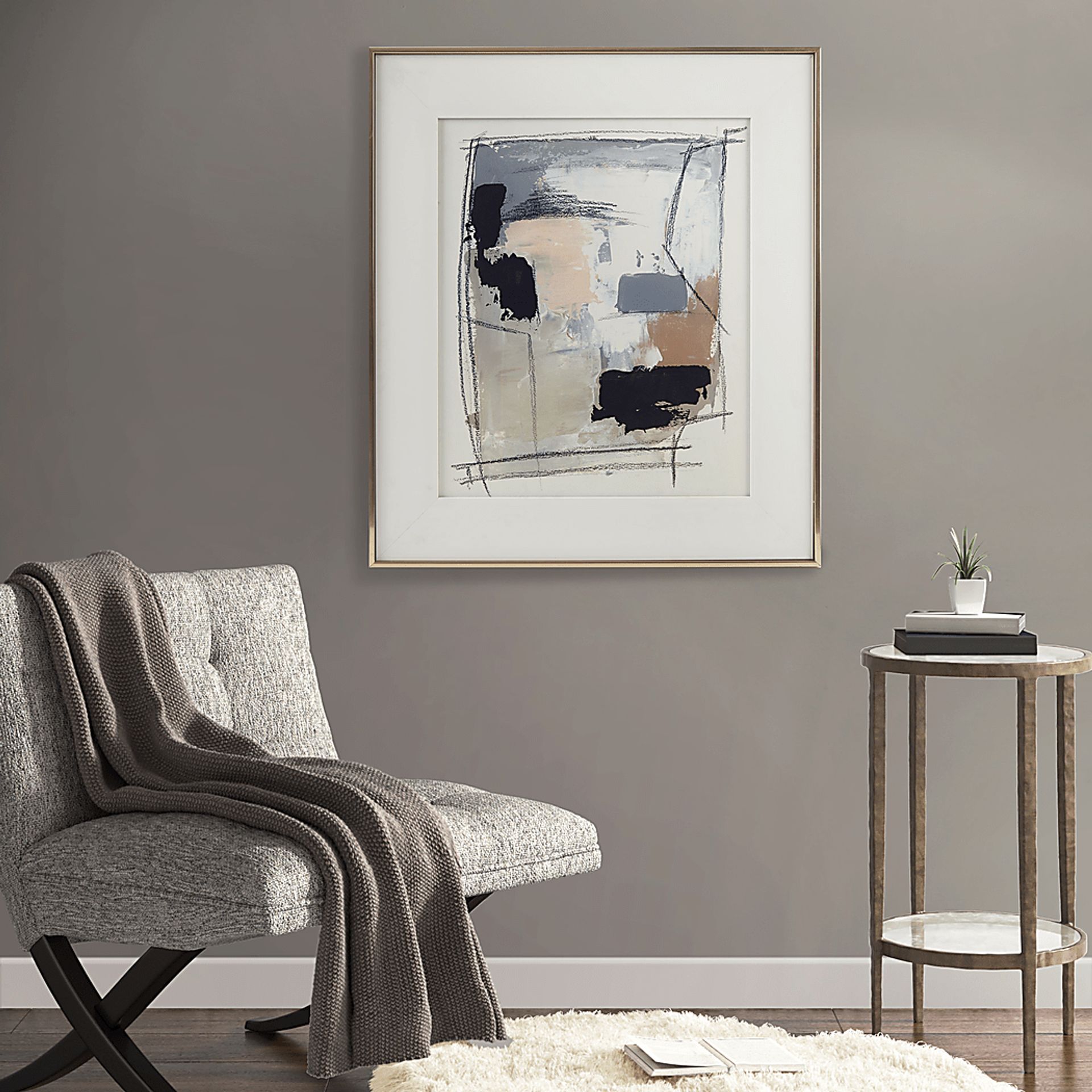 Armelino Beige Framed Glass Wall Art - Image 5
