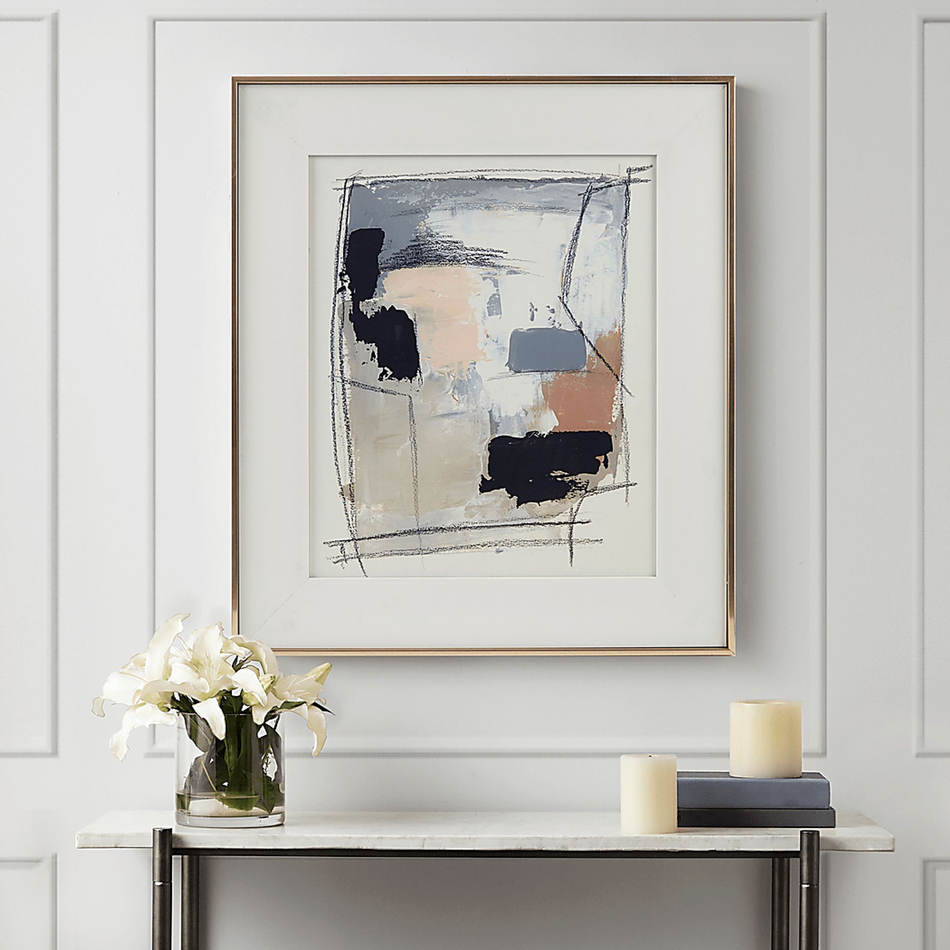 Armelino Beige Framed Glass Wall Art - Image 6