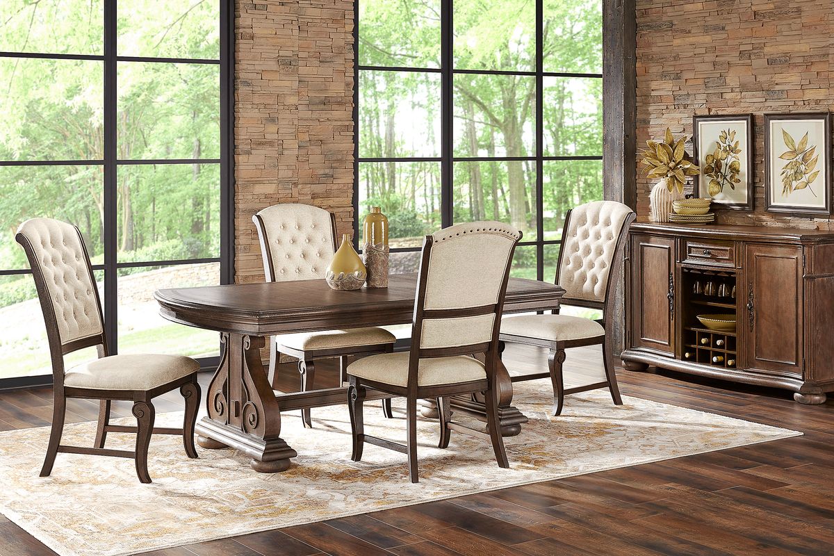 Armitage Cream Side Chair with Brown Legs