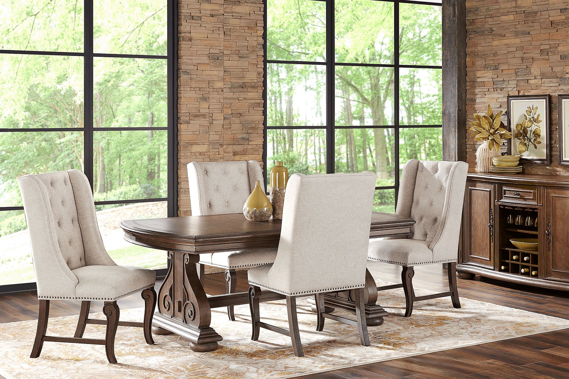 Armitage Cream Arm Chair with Brown Legs - Image 2