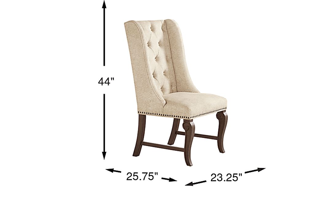 Armitage Cream Arm Chair with Brown Legs