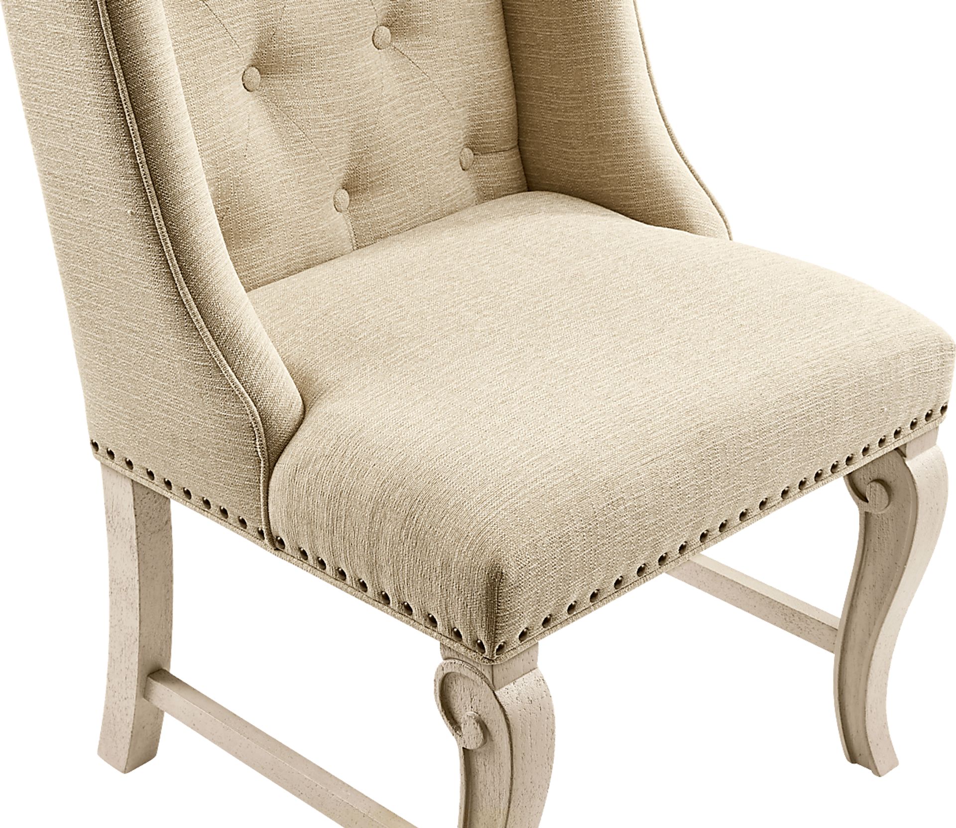 Armitage Cream Arm Chair with White Legs - Image 4