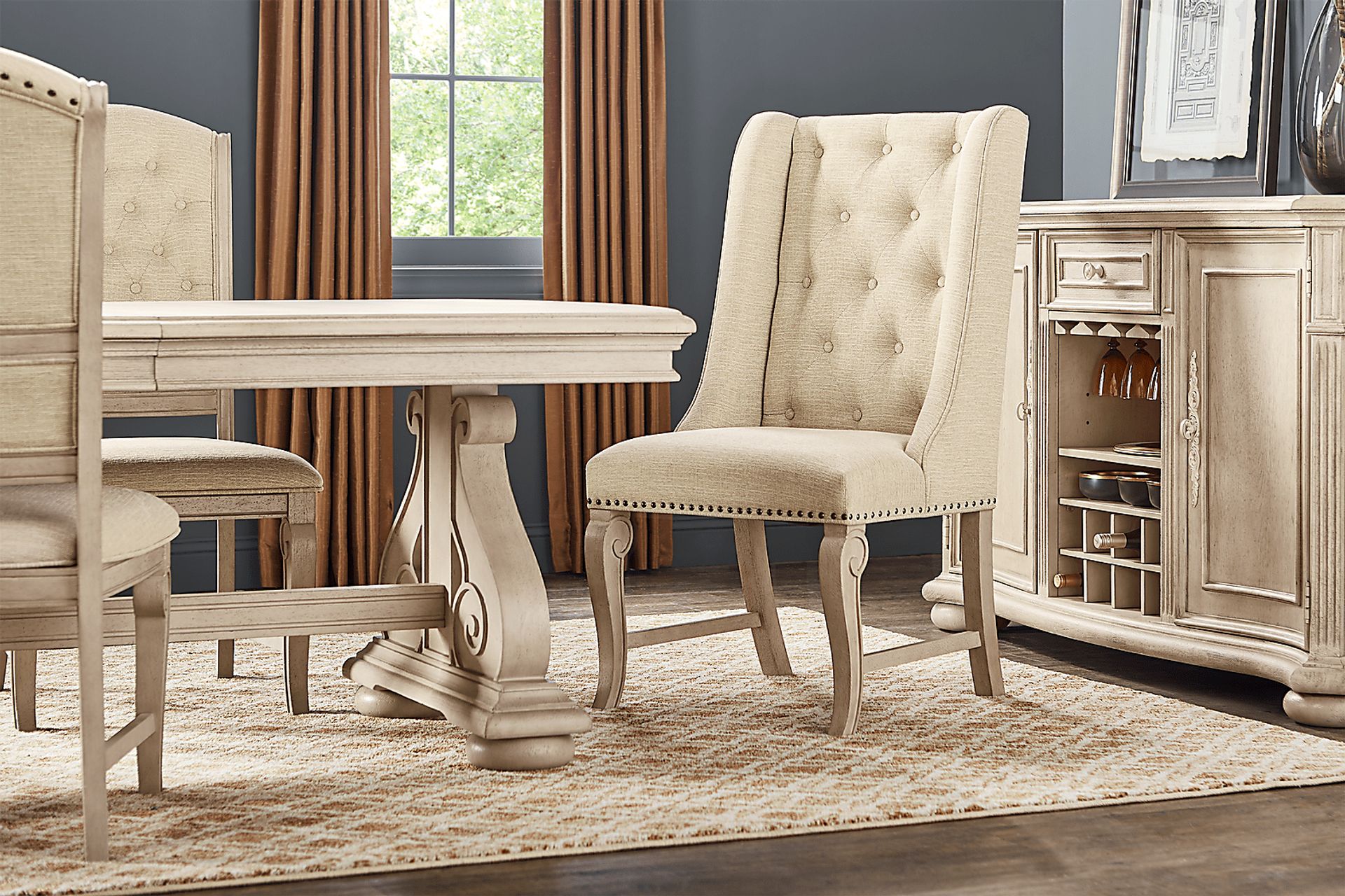 Armitage Cream Arm Chair with White Legs - Image 5