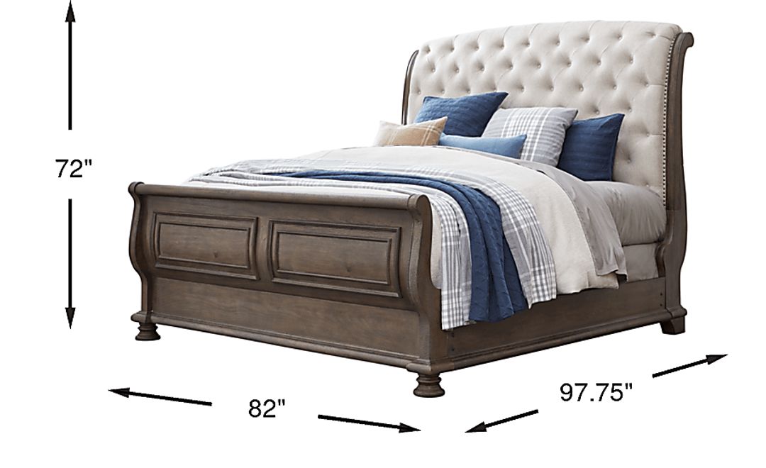 Armitage Dark Brown 3 Pc King Upholstered Bed