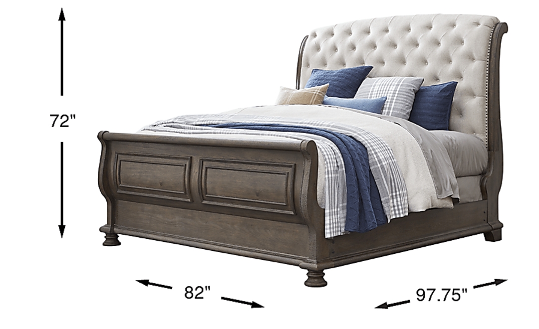 Armitage Dark Brown 3 Pc King Upholstered Bed