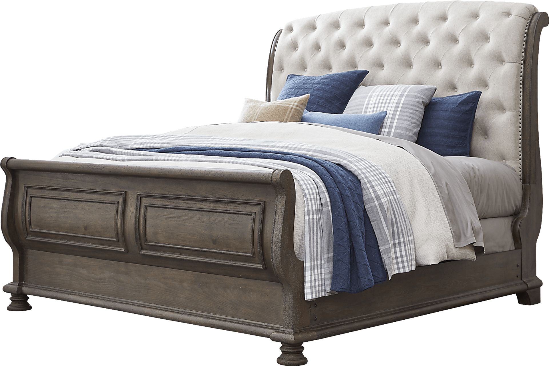 Armitage Dark Brown 5 Pc King Upholstered Bedroom - Image 3
