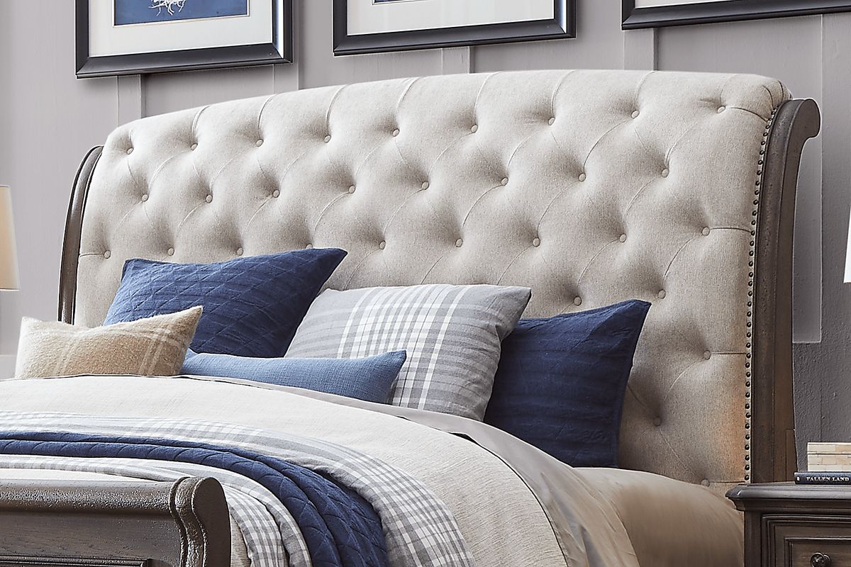 Armitage 5 Pc Dark Brown Wood Queen Bedroom Set With Dresser, Mirror, 3