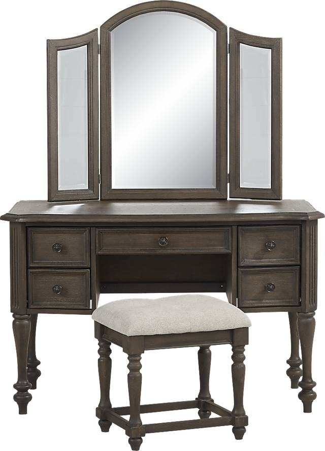 Armitage Dark Brown 3 Pc Vanity Set - Thumbnail - Image 1