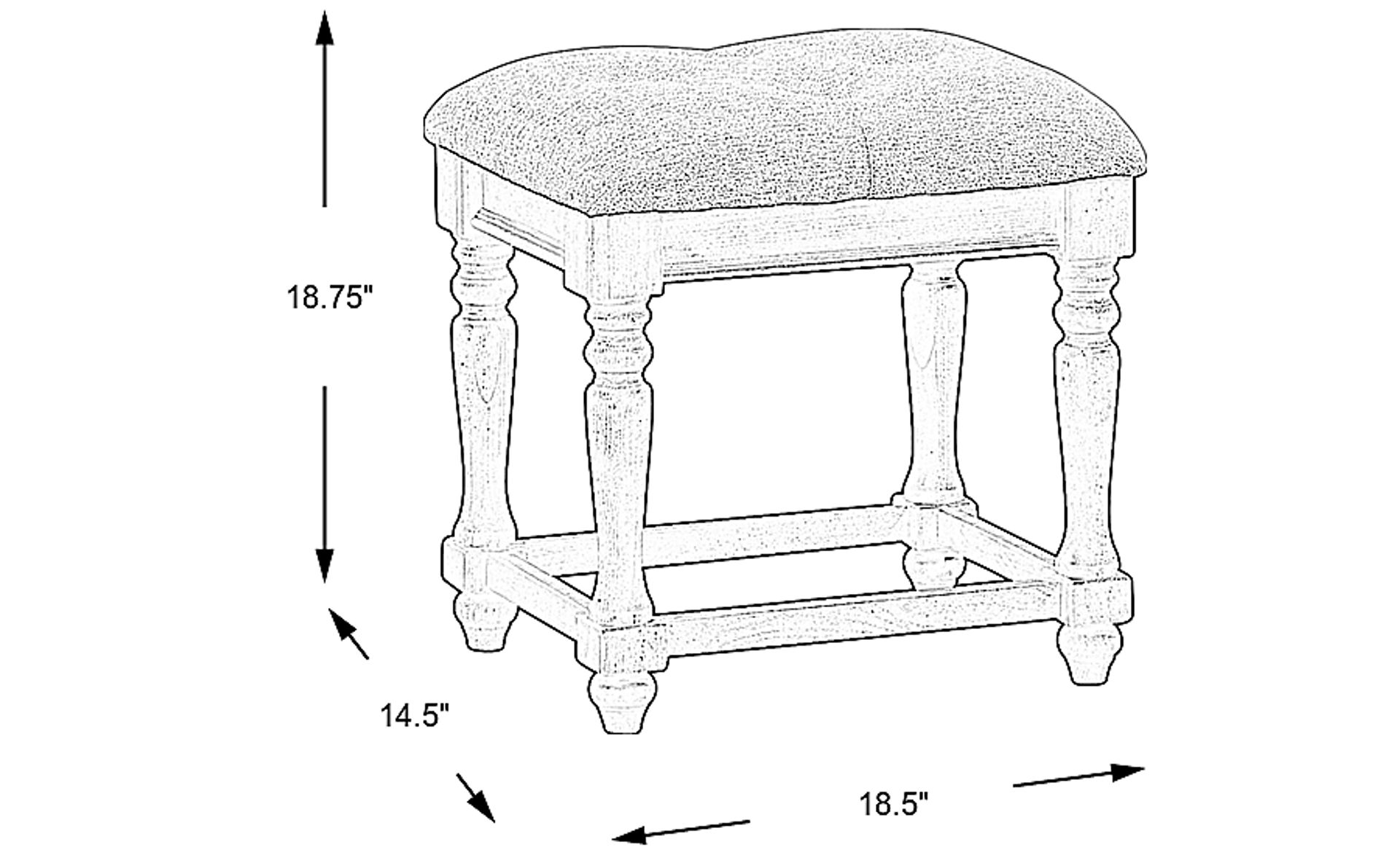 Dimension Image. Please refer to the Dimension Tab on this page for dimension details.