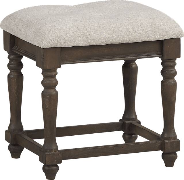 Armitage Dark Brown Vanity Stool - Thumbnail - Image 1
