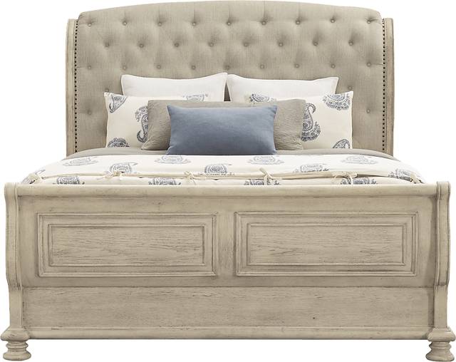 Armitage Off-White 5 Pc King Upholstered Bedroom - Thumbnail - Image 3