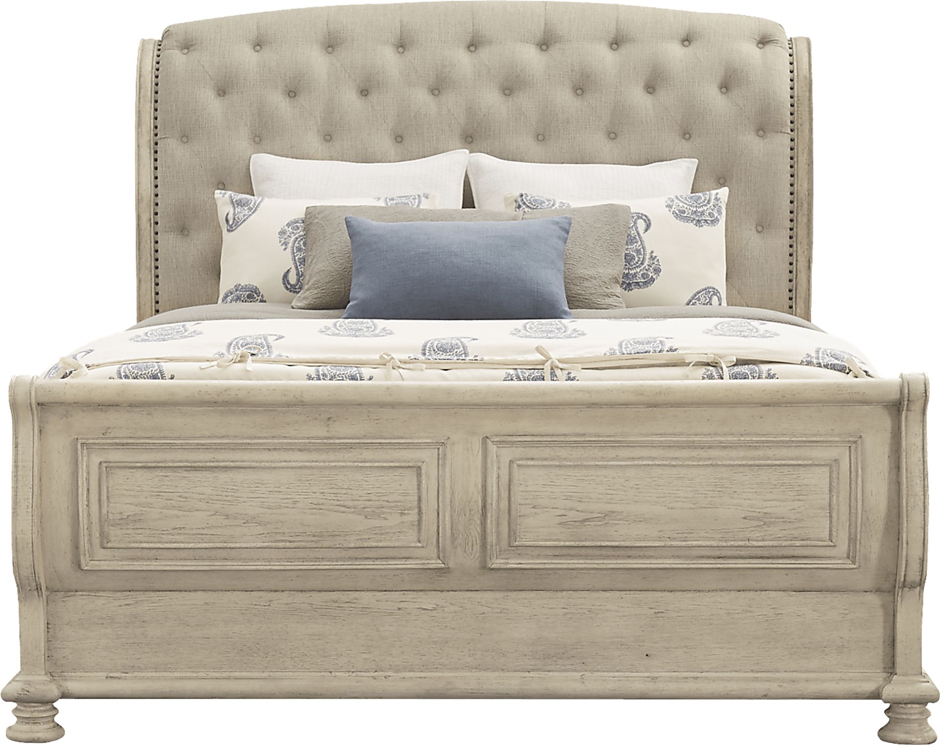 Armitage Off-White 3 Pc King Upholstered Bed - Image 3