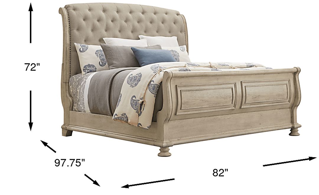 Armitage Off-White 3 Pc King Upholstered Bed