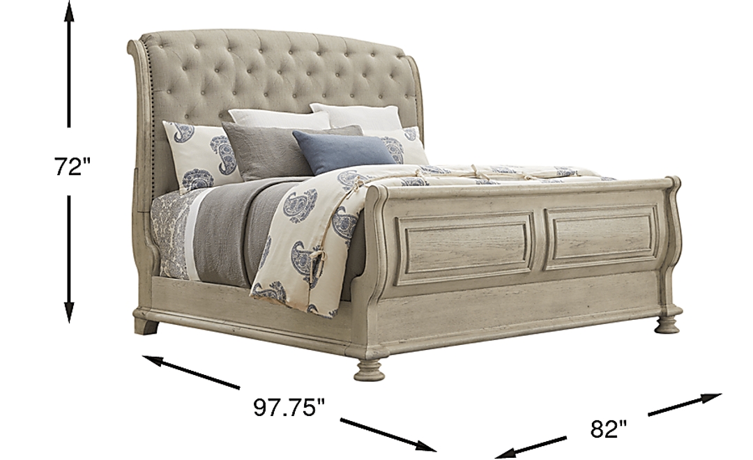 Armitage Off-White 3 Pc King Upholstered Bed