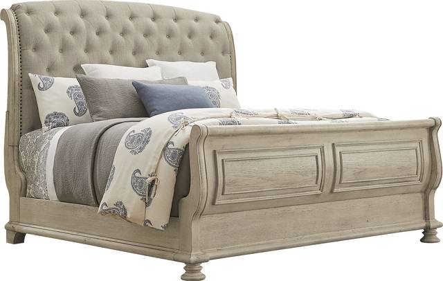 Armitage Off-White 5 Pc King Upholstered Bedroom - Thumbnail - Image 2