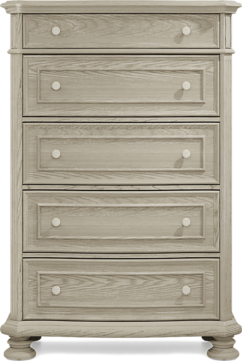 Armitage 5 Pc OffWhite Light Wood,White King Bedroom Set With Dresser