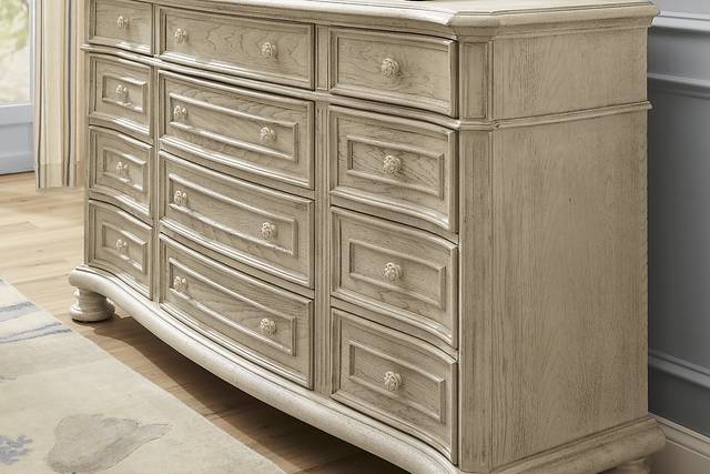 Armitage Off-White 7 Pc King Upholstered Bedroom - Thumbnail - Image 7