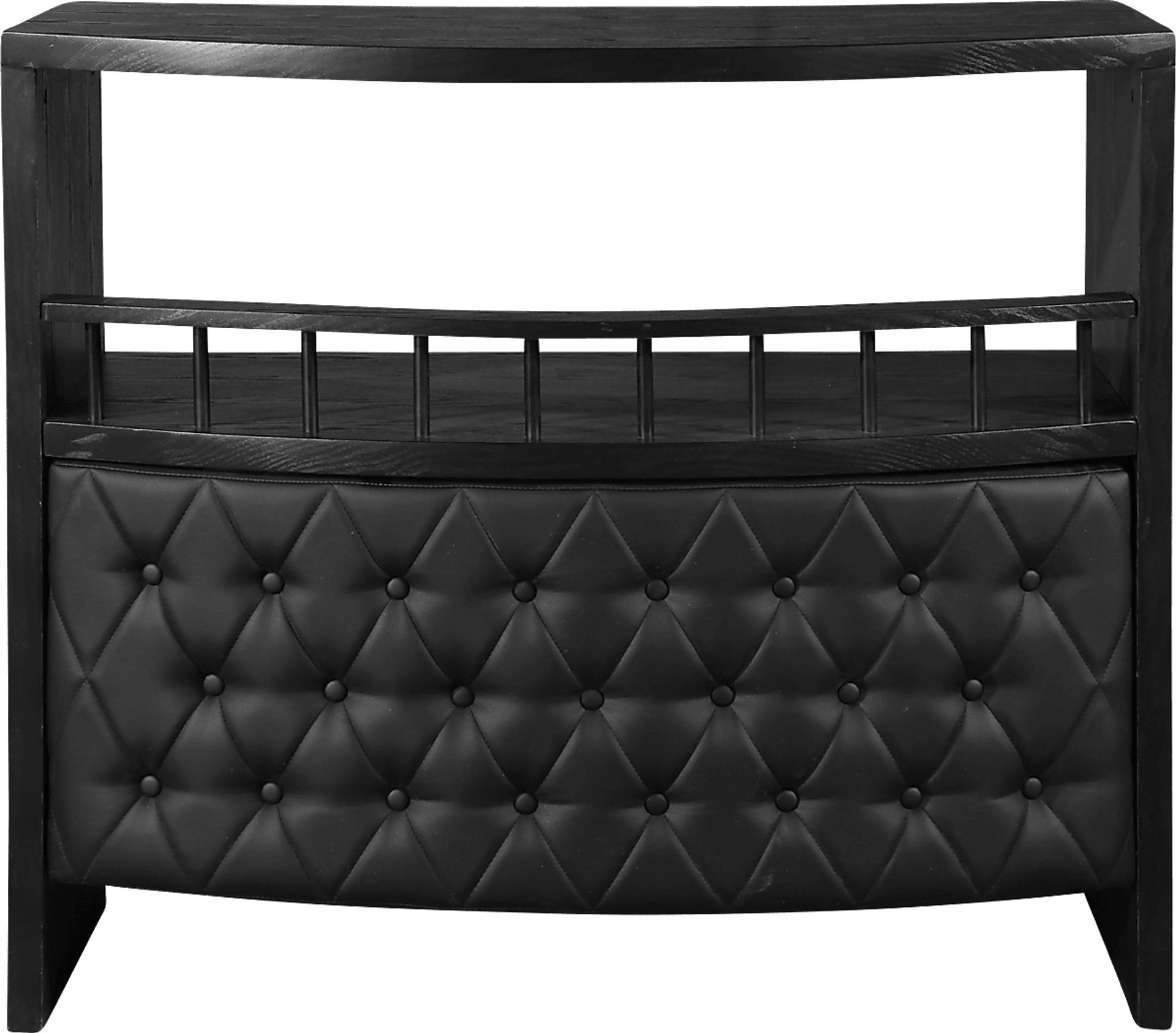 Armon Black Bar With Wine Rack - Image 2