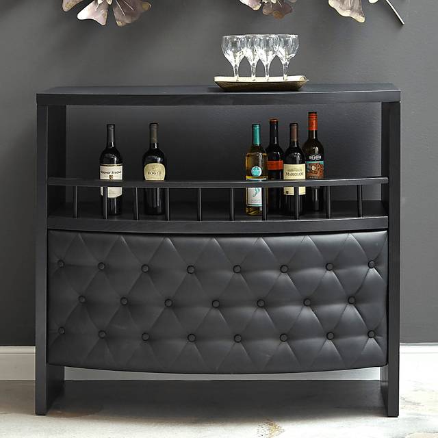 Armon Black Bar With Wine Rack - Thumbnail - Image 7