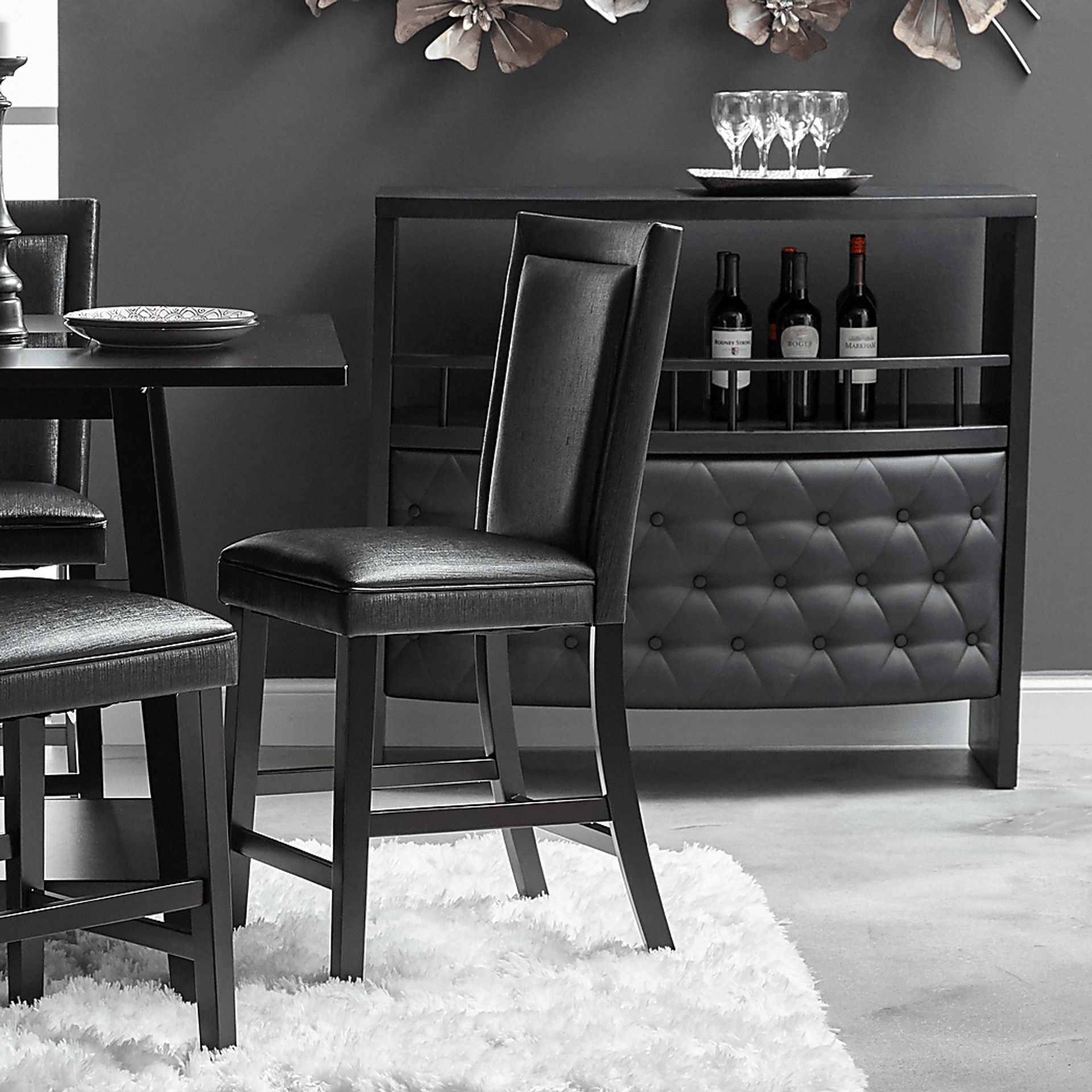 Armon Black Bar With Wine Rack - Image 8