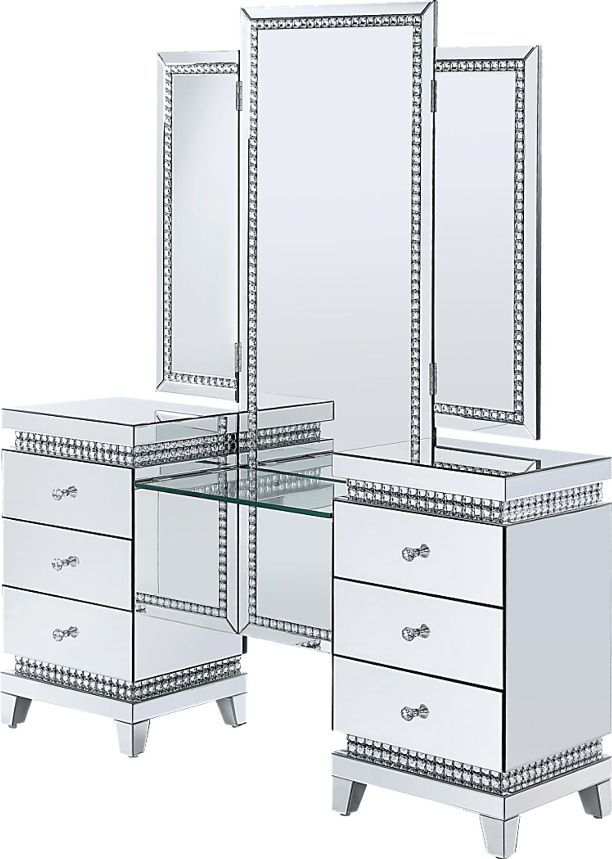 slim fit dress slacks 63" Glass Top Dining Table Crystal Diamond Inlay Silver Mirrored Finis