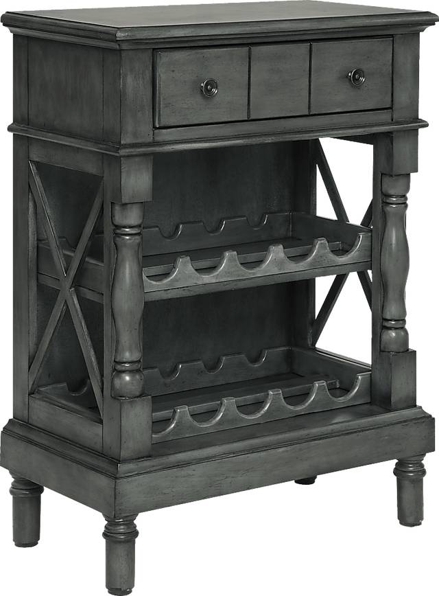 Armour Park Gray Wine Cabinet - Thumbnail - Image 2
