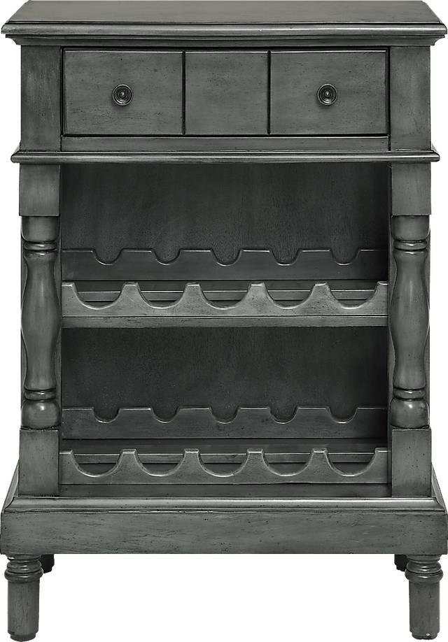 Armour Park Gray Wine Cabinet - Thumbnail - Image 1