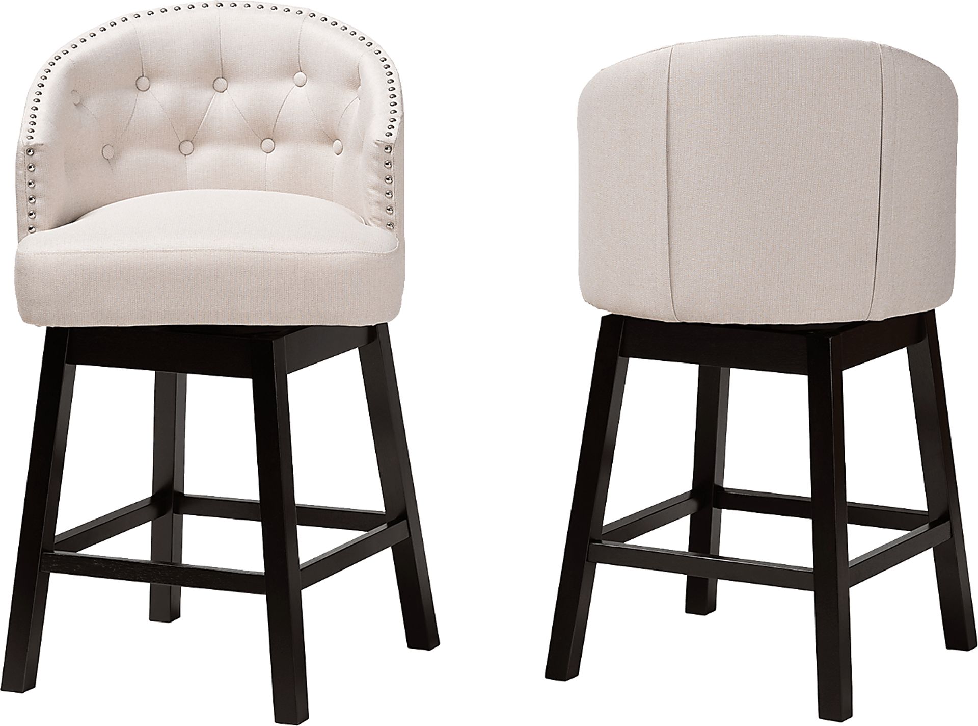 Armourdale Beige Swivel Counter Stool, Set of 2 - Image 4