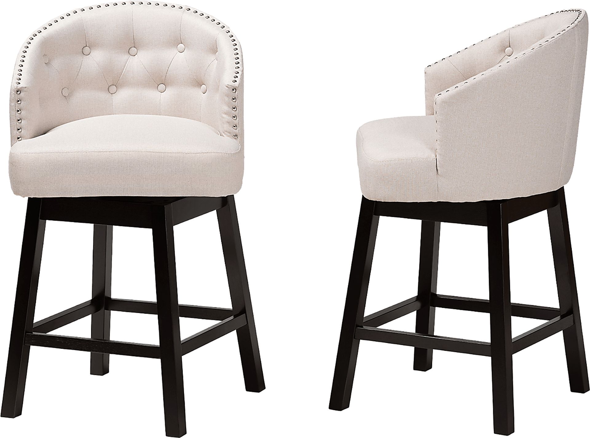 Armourdale Beige Swivel Counter Stool, Set of 2 - Image 5
