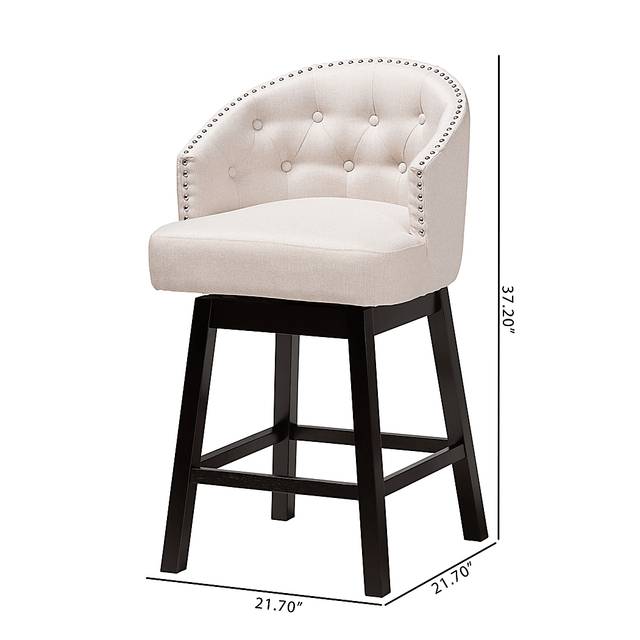 Armourdale Beige Swivel Counter Stool, Set of 2 - Thumbnail - Image 9