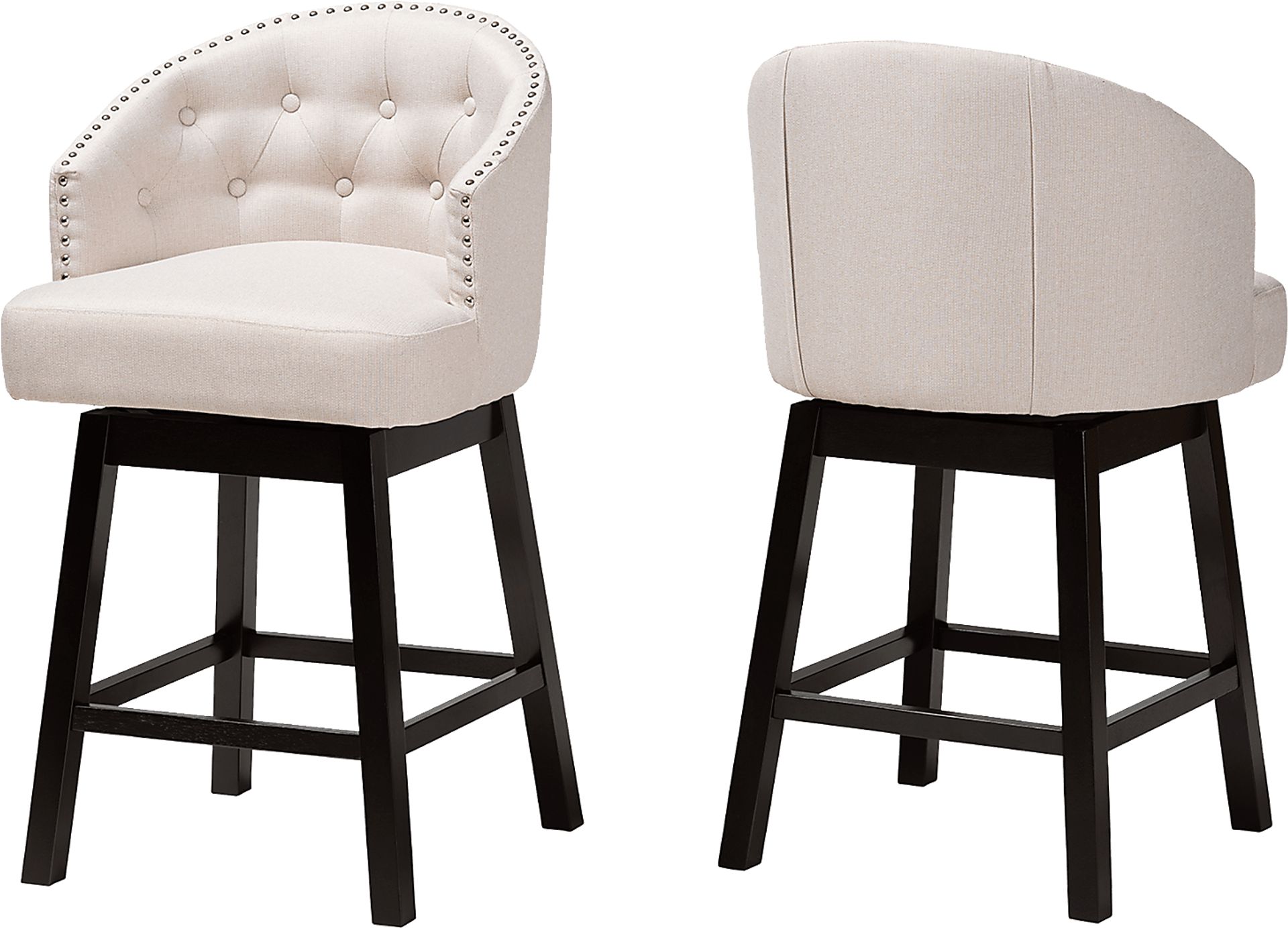 Armourdale Beige Swivel Counter Stool, Set of 2 - Image 1
