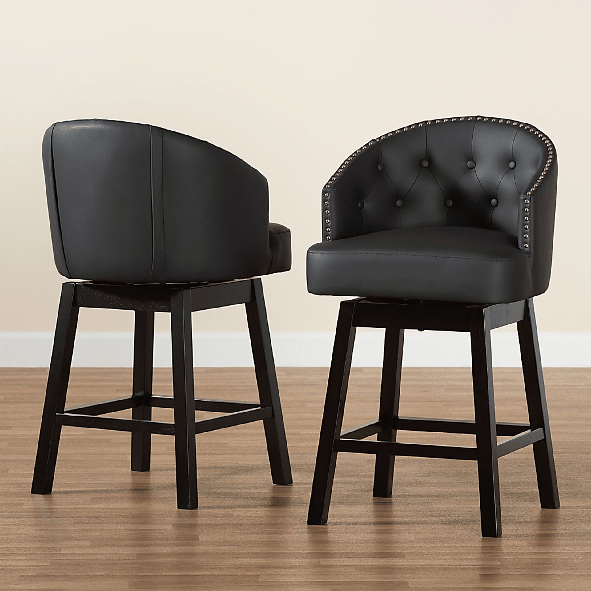 Armourdale Black Swivel Counter Stool, Set of 2 - Image 3