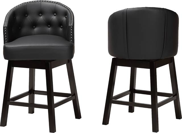 Armourdale Black Swivel Counter Stool, Set of 2 - Thumbnail - Image 4